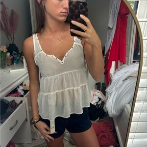 Abercrombie & Fitch White Lace Tank Top